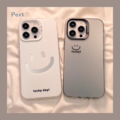 笑脸适用vivox100s手机壳opporeno12苹果16plus卡通15防摔pro镭射pura70pro小米14红米k70简约xr情侣magic6硬