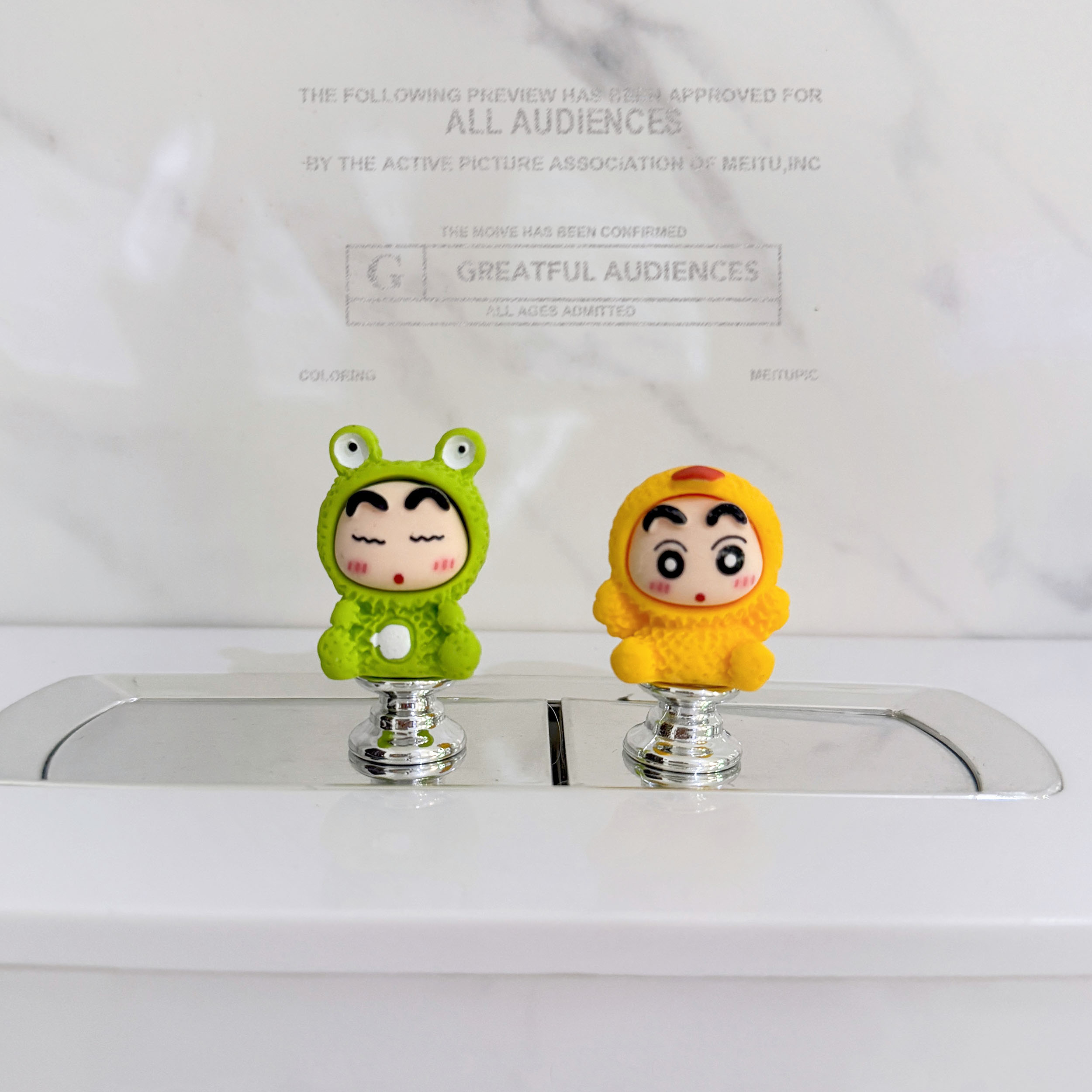 动物小新马桶按压器创意化妆室马桶冲水按钮水箱配件通用按压轻松