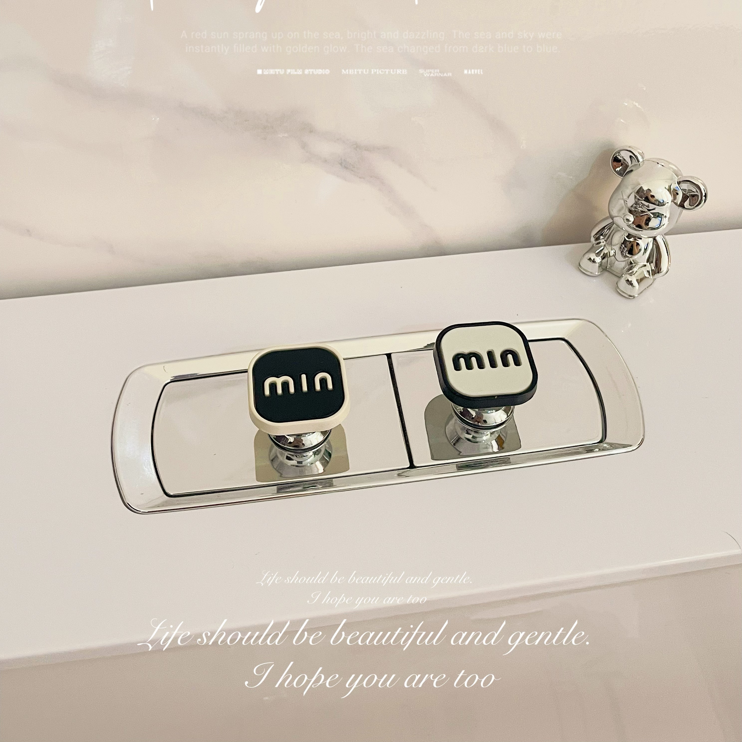 min马桶按压器长美甲专用卫生间水箱按钮马桶提盖器高级感马桶贴