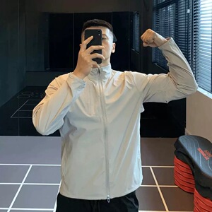 美式立领运动户外男士外套春秋季薄款长袖机能夹克休闲纯色上衣服