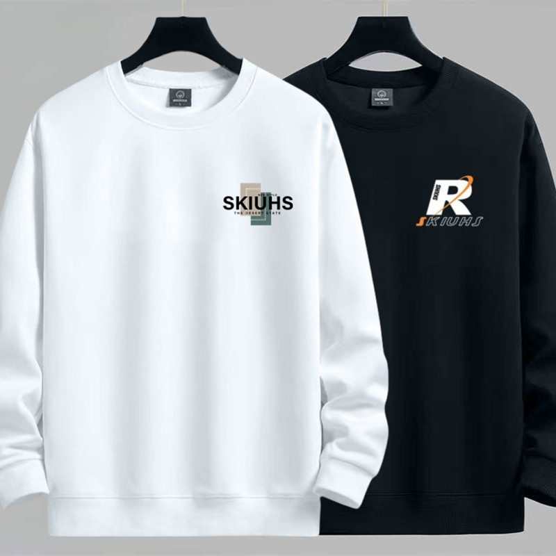 长袖t恤男春秋季2026新款宽松休闲打底衫大码运动港风卫衣青少年