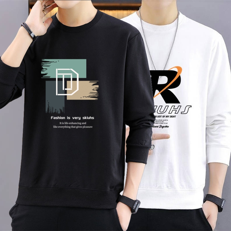 春秋季卫衣男ins潮流宽松百搭套头印花打底衫美式青少年长袖大码