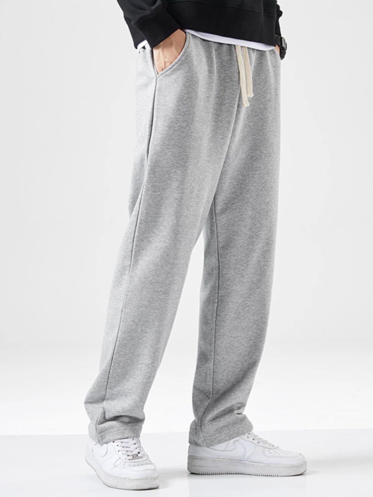 裤子男士韩版潮流大码直筒休闲裤青年宽松百搭春秋季厚款男装卫裤