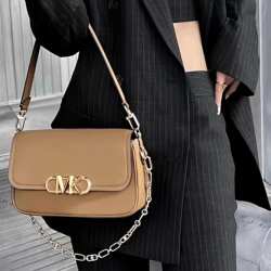 塔尖定制 MK 新款Parker老花马鞍牛皮真皮山茶花腋下包单肩包1101