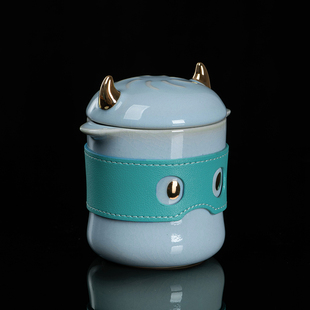 廷怀窑原矿汝窑茶具天青个人茶杯主人杯汝瓷茶杯居家小牛办公杯