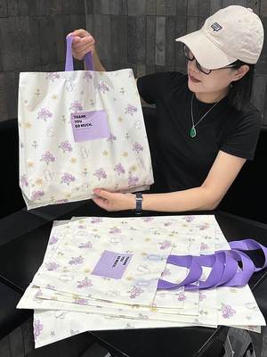 花间兔兔磨砂手提袋加厚童装礼品塑料袋子服装店购物袋定制