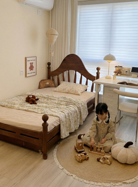 喜力美儿童床实木床温莎床男孩法式复古床1.8m床双人床美式公主床