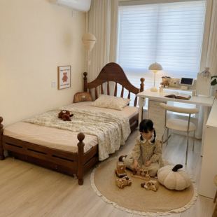 喜力美儿童床实木床温莎床男孩法式复古床1.8m床双人床美式公主床