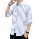 新款韩版条纹衬衫男长袖休闲衬衣青年帅气寸衫101A-CS26-P28，男装衬衫，星座101A