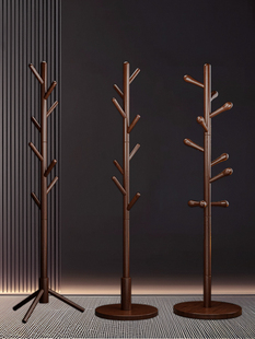 轻奢高级感实木落地挂衣架卧室衣帽架家用房间客厅木质衣服挂包架