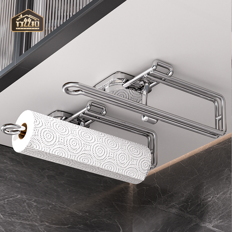 厨房纸置物架悬挂式纸巾架免打孔