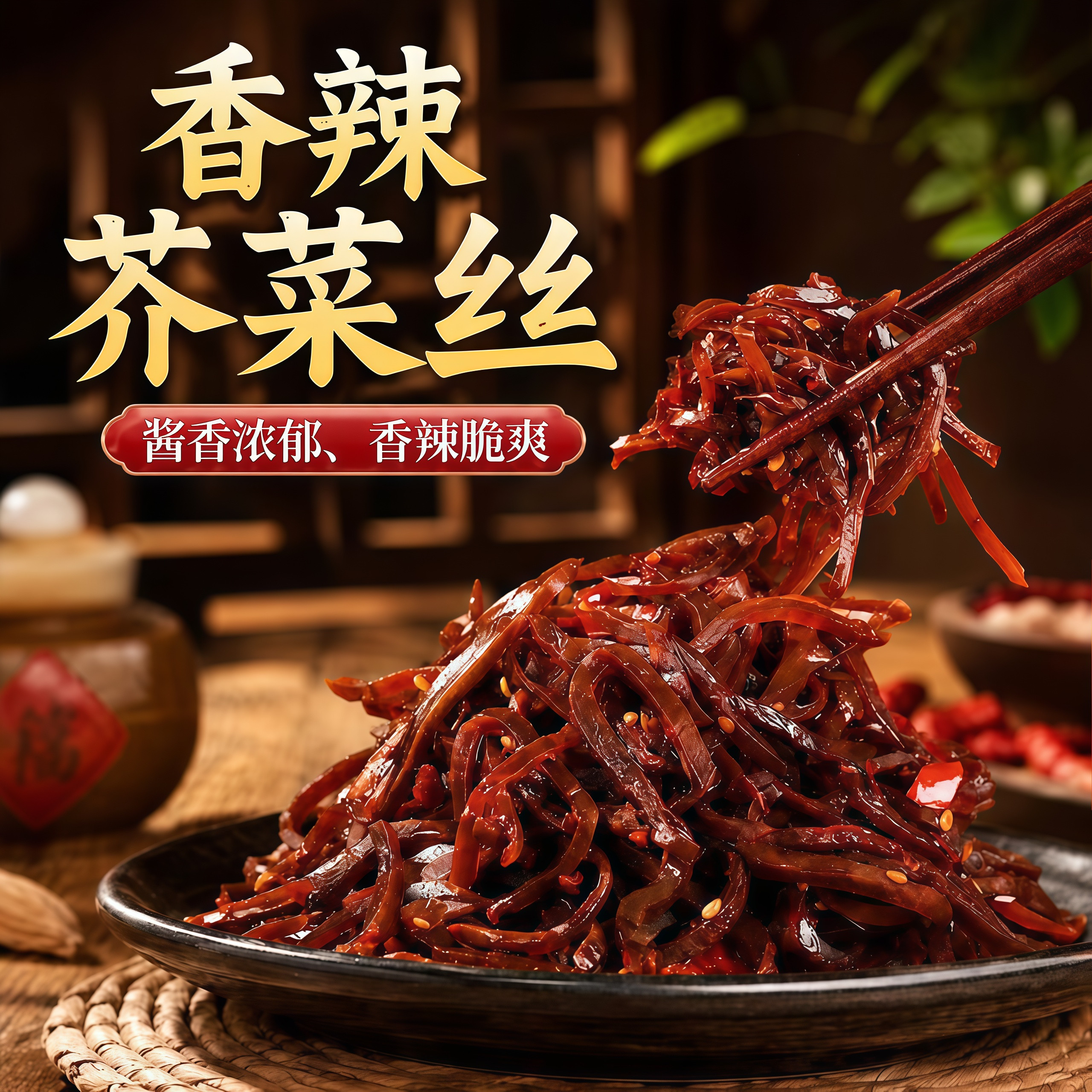 山东特产油焖芥菜丝500g袋装即食酱香香辣味配粥夹馍咸菜丝下饭菜