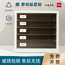得力PB100桌面文件柜5层塑料抽屉式透明a4资料分类整理收纳箱