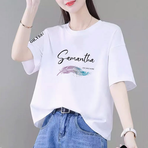 2026夏装新款短袖t恤女韩版宽松胖mm显瘦遮肚上衣正肩爆款体恤衫
