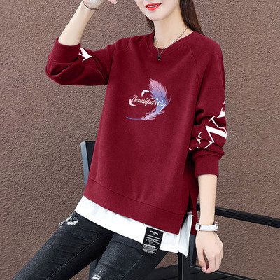 2025秋冬季新款女士卫衣加绒中长款遮屁股上衣洋气减龄妈妈外套潮