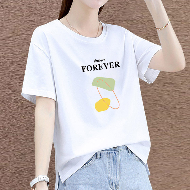开叉短袖t恤大码薄款夏装图片