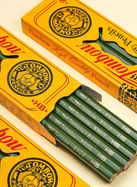 日本Tombow蜻蜓木头铅笔经典绿色小学生专业素描绘图画画六角木头2B/HB8900经典铅笔绘画制图原木环保六角