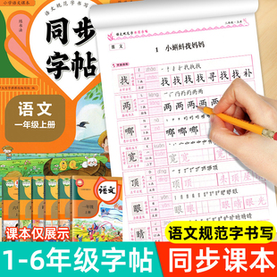 2025人教版字帖二年级上册练字帖三四五六年级上下册语文同步练字帖每日一练英语字贴小学生专用练习册练字帖