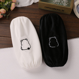 袖套女工作耐脏办公室秋冬黑色2025新款可爱护袖防脏长款工作套袖