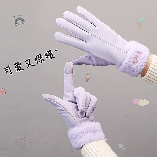 手套冬天女骑行防风防水触屏防寒