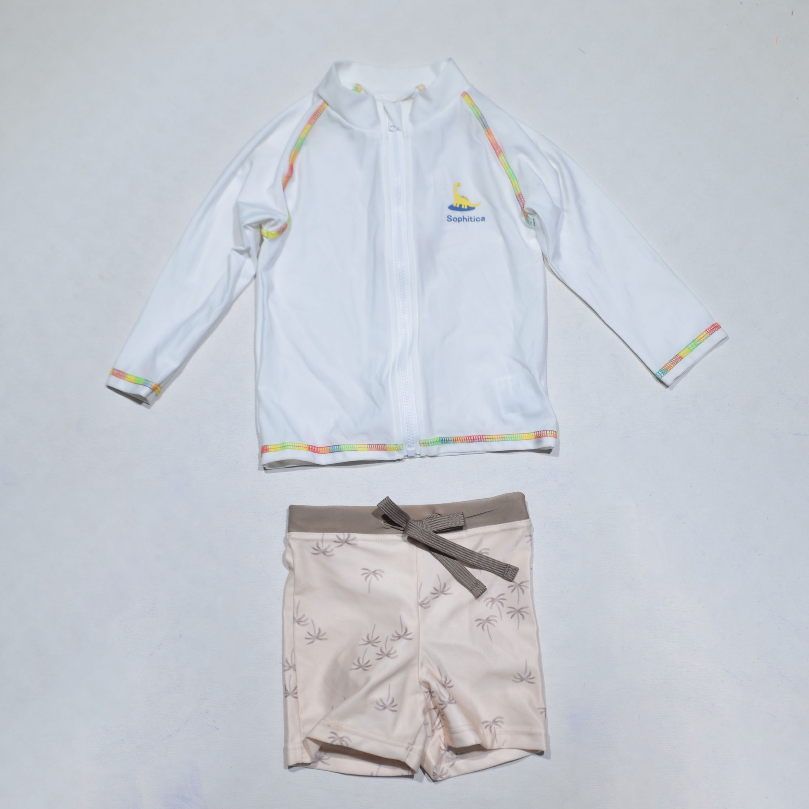 长袖防晒海滩泳池分体泳衣女小童