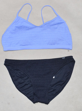 美国原单Aber****可爱混搭款9/10以上有胸垫比基尼泳衣女童中大童