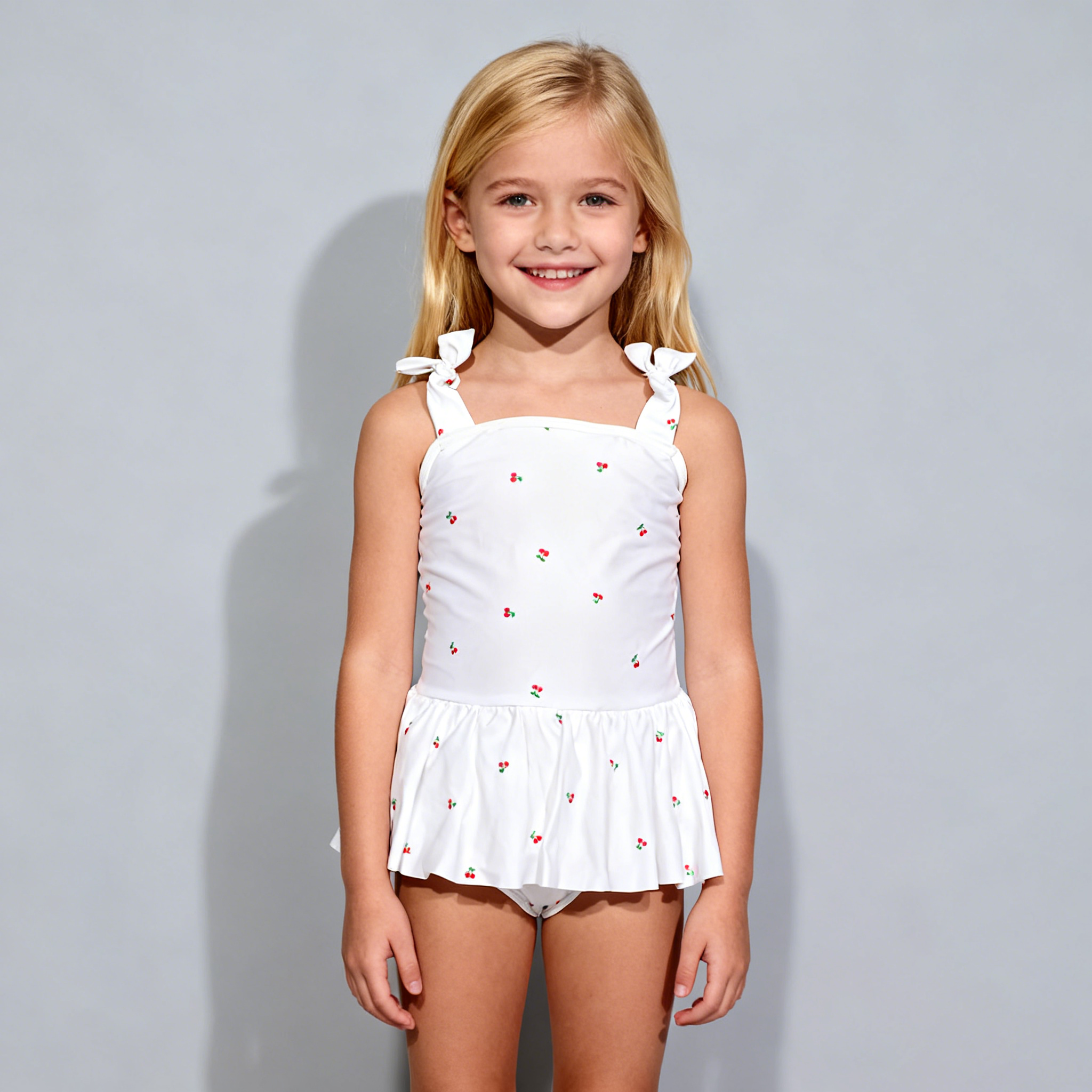 小红果花海滩泳池连体泳衣女小童