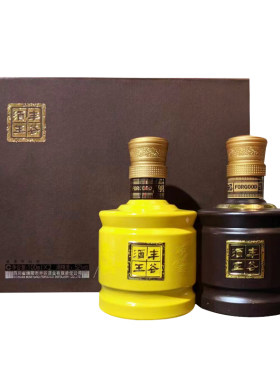 丰谷酒王 52度黄丰谷组合装100ml*2小酒版礼盒,外盒稍有磕碰,