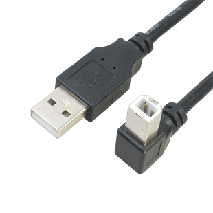 弯头90度usb2.0打印机数据线扫描仪连接线L型打印连接线拐角方口