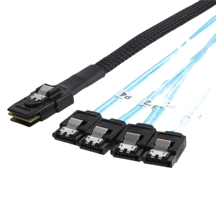 硬盘线MiniSAS线SFF8087转4sata阵列卡1分4正接线反向线NAS连接线