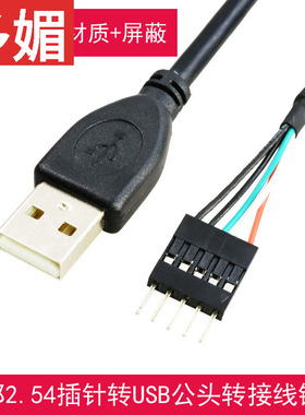 主板9针转USB公头9pin转换线主板5pin转USB线USB转杜邦2.54插针线