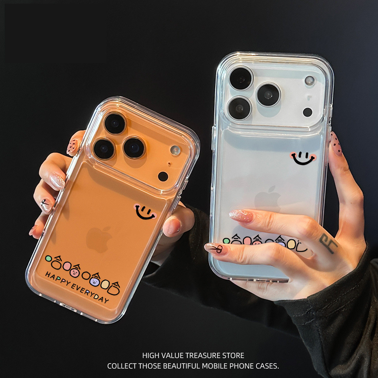 适用苹果17promax手机壳新款iPhone16简约透明外壳15哈哈笑脸14Pro高级感14plus全包13小众12独特超好看的Air