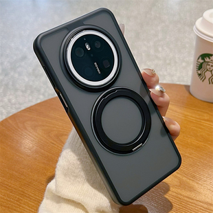 磁吸适用华为mate70pro手机壳带支架mate70pro优享版新款mate60磨砂保护套pura70全包防摔ultra高级感外壳