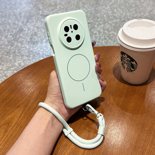 液态硅胶全包外壳 高级感m60磁吸充电pura70pro 带手提挂绳适用华为mate70pro手机壳新款 防摔Mate70Pro优享版