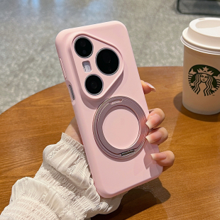 新款支点壳适用华为Pura80pro+手机壳带支架P80ultra保护套软糯液态硅胶防摔Pura70镜头全包磁吸旋转男女软壳