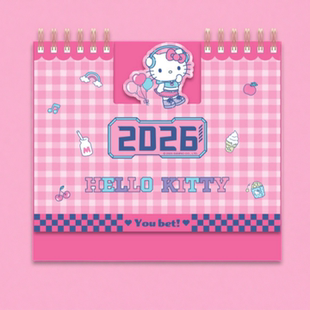 Kitty台历2026日历日程表卡通计划本凯蒂猫月历桌面摆件kt备忘录