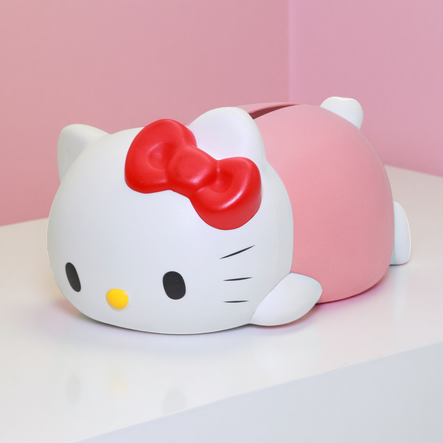 Kitty纸巾盒趴姿KT卫生间客厅家用桌面抽纸盒装饰可爱卡通摆件
