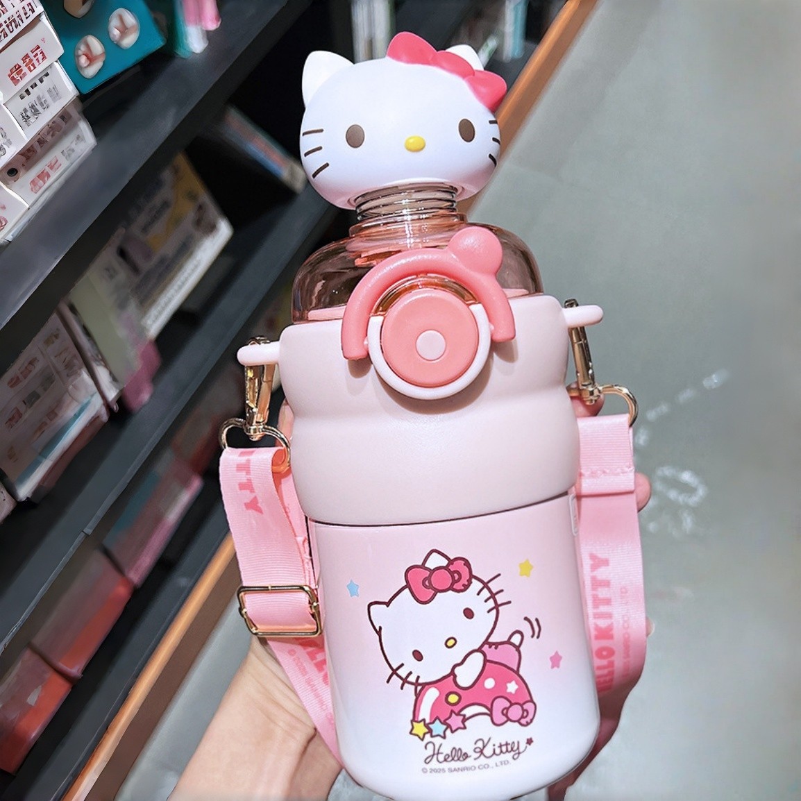 儿童保温杯公主摇头吸管杯