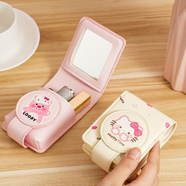 口红包带镜子随身旅行补妆