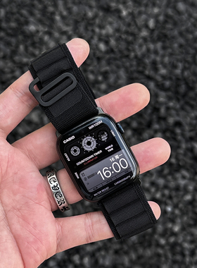 S11黑扣高山回环适用AppleWatch9S10苹果手表带尼龙SoS78ultra12