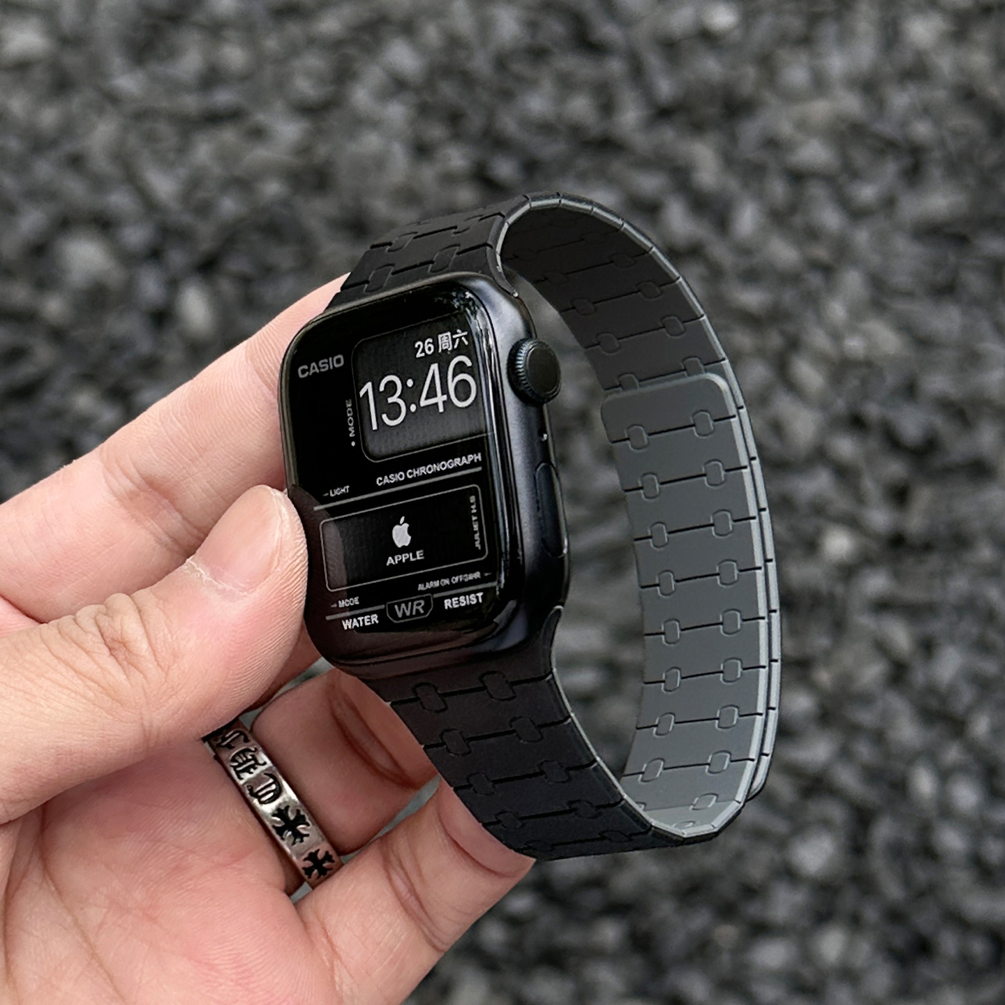 磁吸质感回环钉点iwatch手表s10表带适用于苹果applewatchs789se