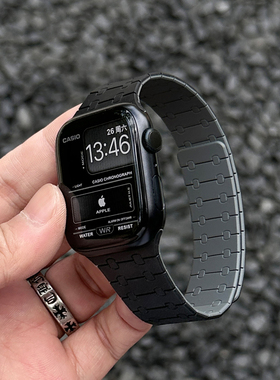 磁吸质感回环钉点iwatch手表S11表带S10适用于苹果applewatchs789