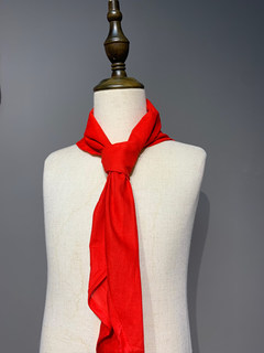 手工纯棉柔软老棉布学生红领巾鲜艳自然褶皱棉布小学生大号红领巾