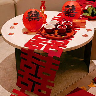 结婚灯笼喜字客厅桌上摆件婚房布置新房婚礼卧室床头柜子立体装饰