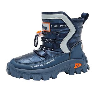 女童雪地靴儿童防水大棉鞋2025冬款新款男童加绒加厚防滑高帮冬鞋