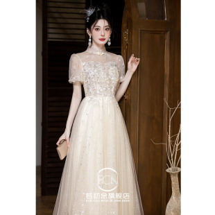 新中式 旗袍年会晚礼服高端主持生日成人礼声乐艺考订婚敬酒高级感