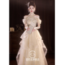 高级感绝美晚礼服裙主持成人礼高端生日年会敬酒晨袍订婚艺考学生