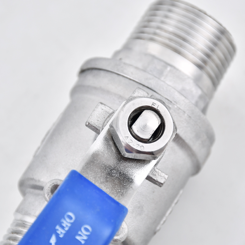 304不锈钢两片式双外丝球阀双外牙螺纹丝扣开关手动阀门4分6分1寸