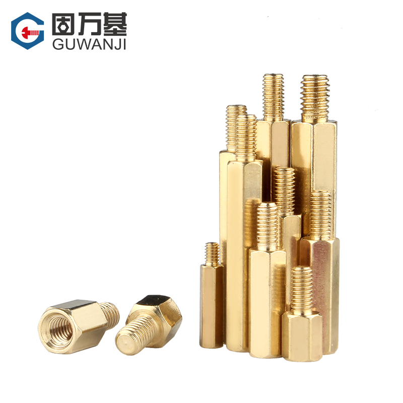 铜柱m3六角铜柱机箱螺丝钉单通螺母柱主板支撑柱隔离柱单头螺柱M4