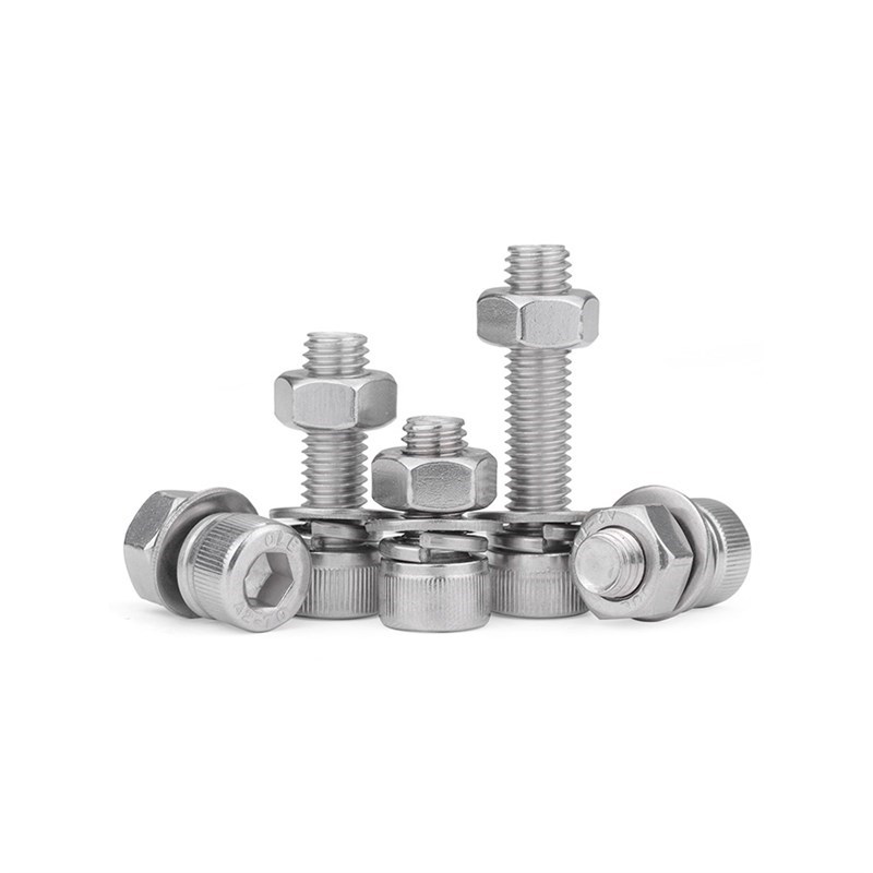 04不锈钢c内六角螺丝螺母套装带弹平垫螺栓螺帽大mm4m5m6m8m10